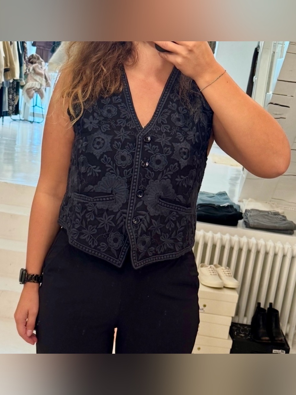 Maison Hotel Embroidered Freddie Vest - small - Picture 3 of 15